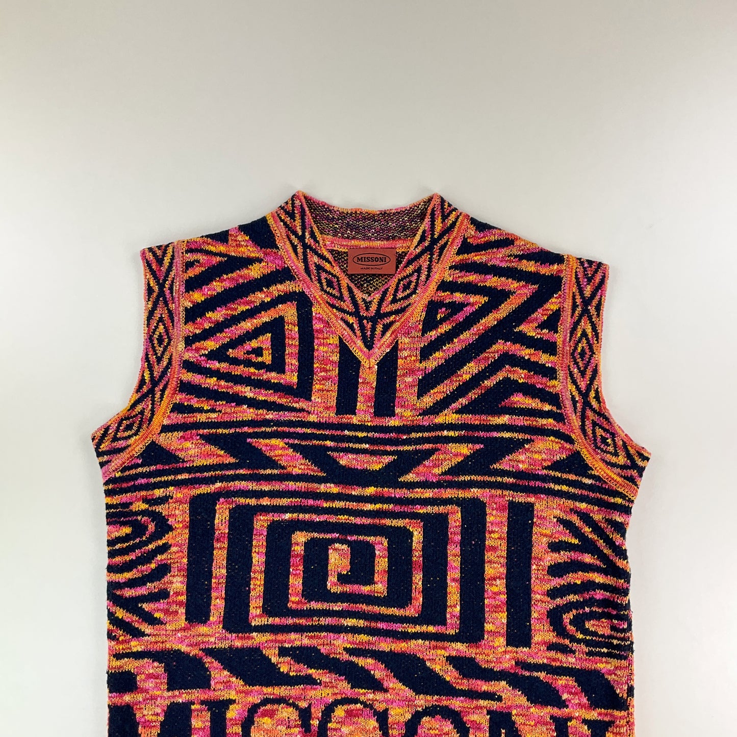 Missoni Sport 90s Weste Rot - Large-MISSONI-olesstore-vintage-secondhand-shop-austria-österreich
