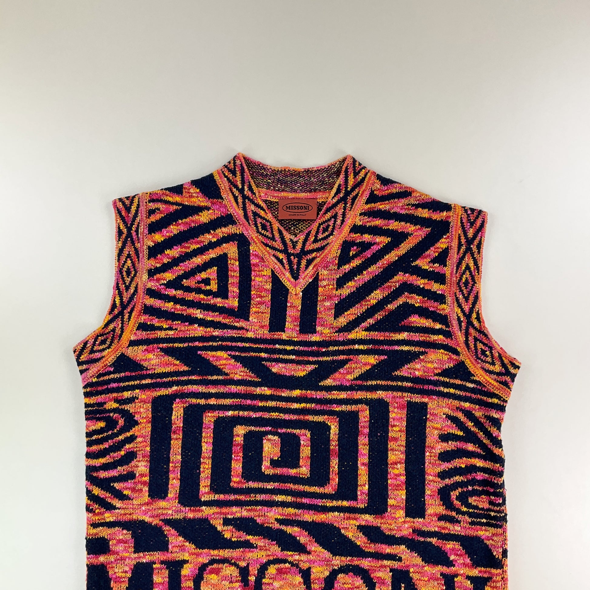 Missoni Sport 90s Weste Rot - Large-MISSONI-olesstore-vintage-secondhand-shop-austria-österreich