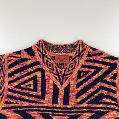 Missoni Sport 90s Weste Rot - Large-MISSONI-olesstore-vintage-secondhand-shop-austria-österreich