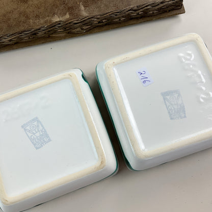 Gmundner Keramik 2x Schüssel Set Grüngeflammt 10,5cm-Gmundner Keramik-olesstore-vintage-secondhand-shop-austria-österreich