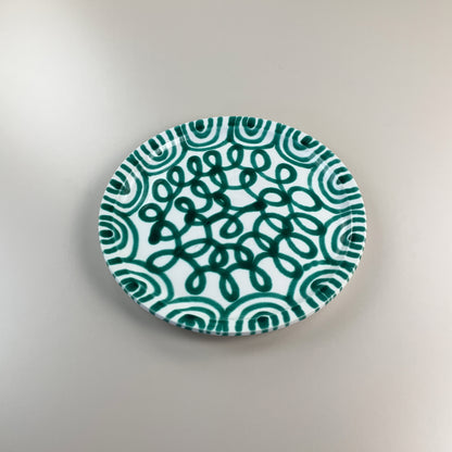 Gmundner Keramik Pizza Teller Grüngeflammt Ø30,5cm-Gmundner Keramik-olesstore-vintage-secondhand-shop-austria-österreich