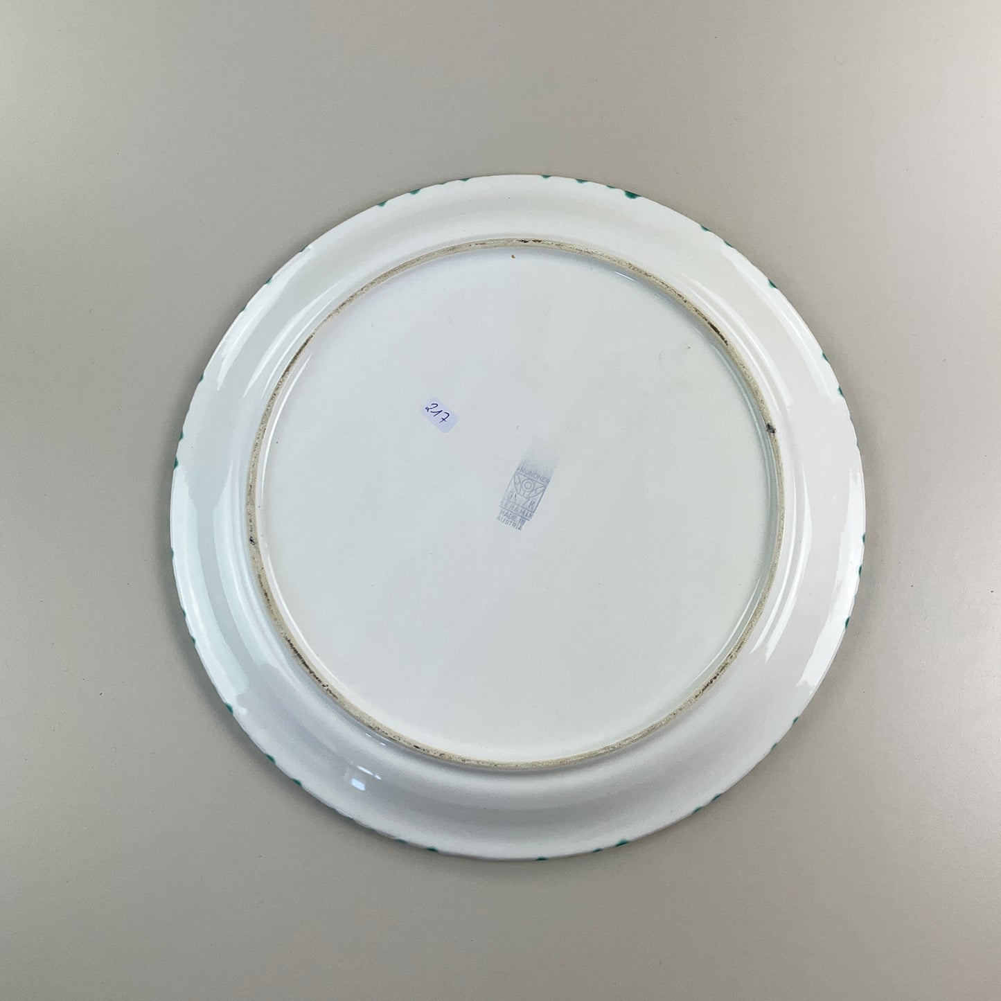 Gmundner Keramik Pizza Teller Grüngeflammt Ø30,5cm-Gmundner Keramik-olesstore-vintage-secondhand-shop-austria-österreich