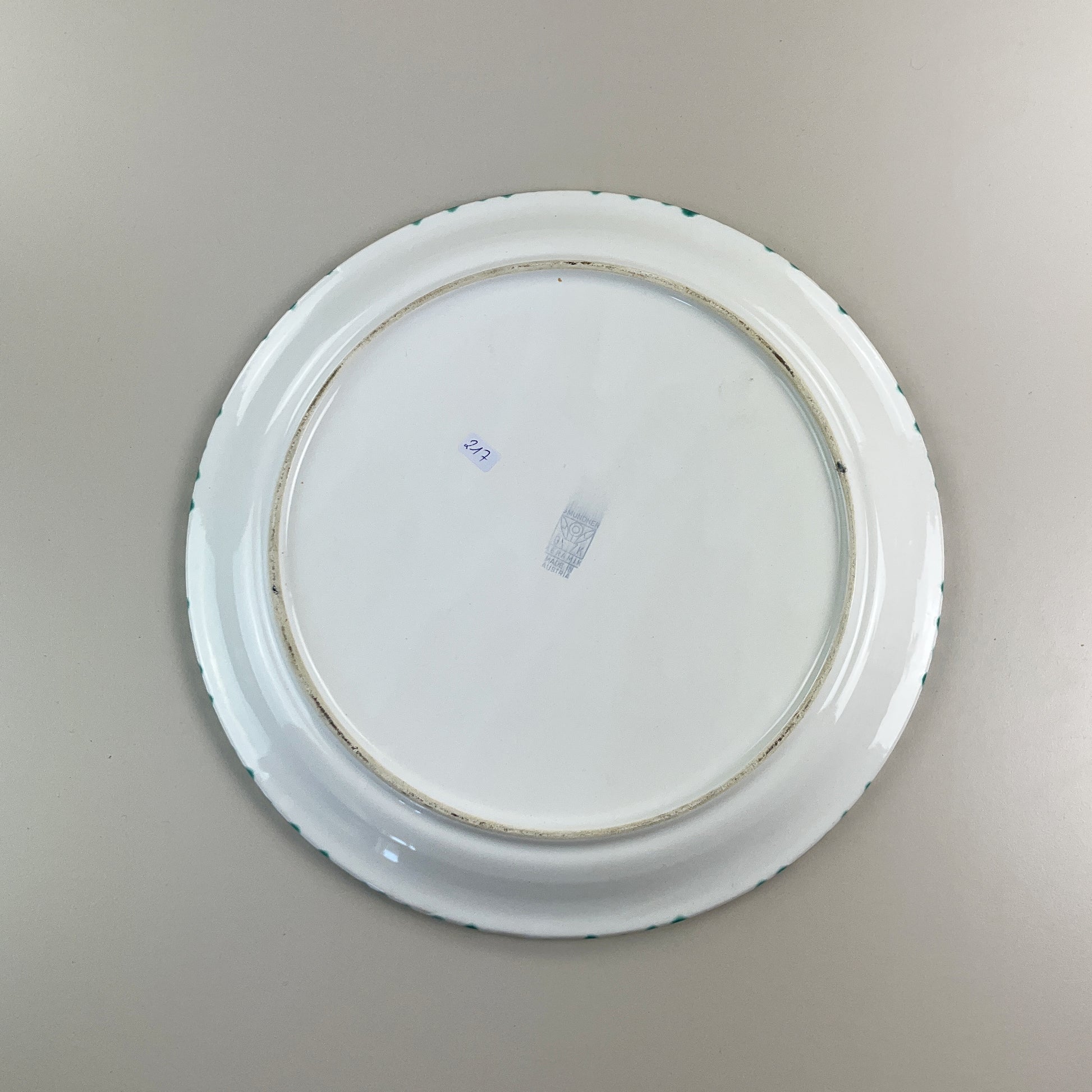 Gmundner Keramik Pizza Teller Grüngeflammt Ø30,5cm-Gmundner Keramik-olesstore-vintage-secondhand-shop-austria-österreich