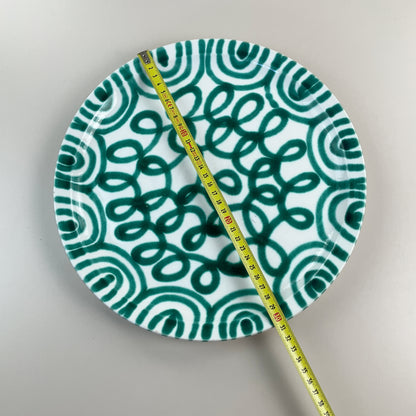 Gmundner Keramik Pizza Teller Grüngeflammt Ø30,5cm-Gmundner Keramik-olesstore-vintage-secondhand-shop-austria-österreich