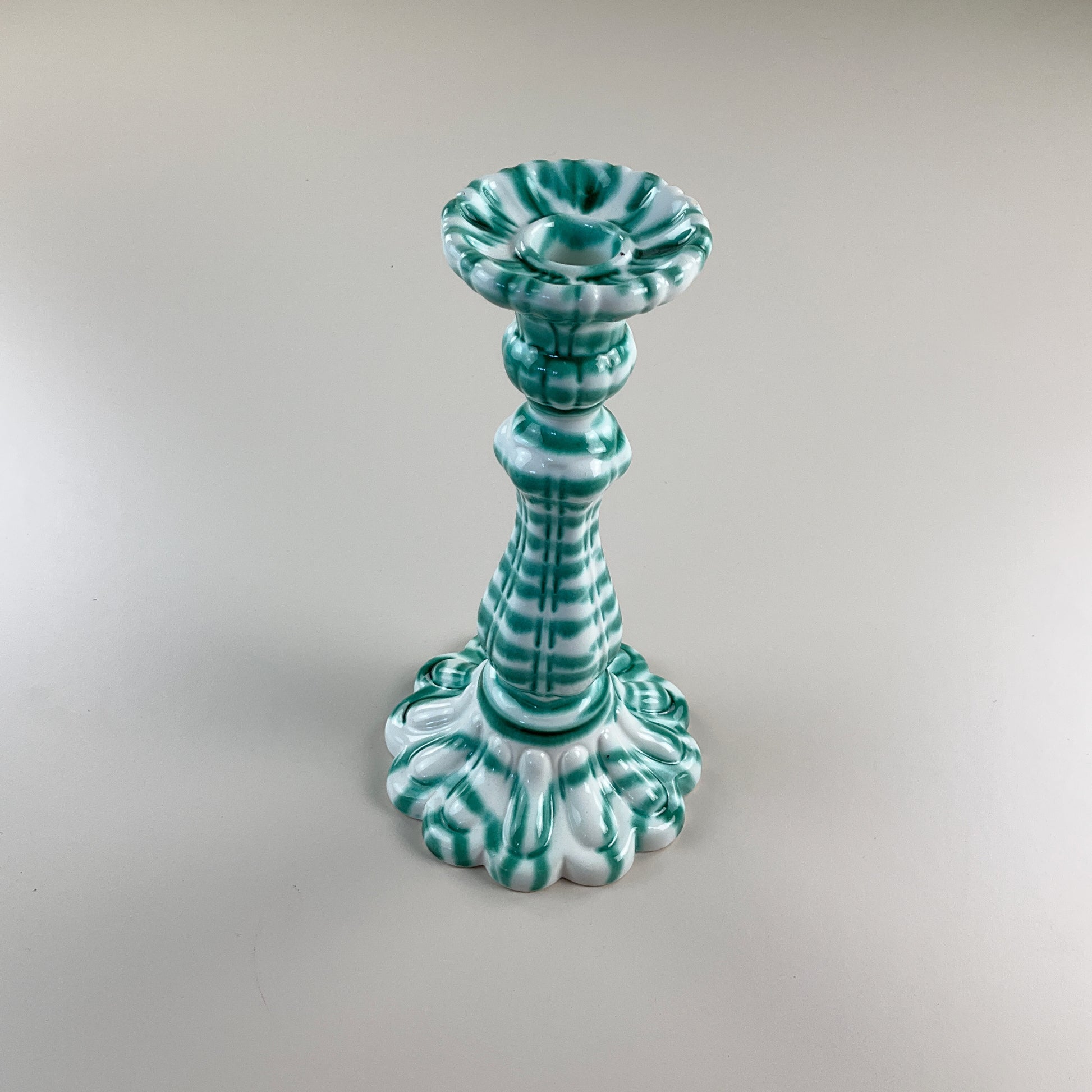 Gmundner Keramik Kerzenständer Grüngeflammt 24,5cm-Gmundner Keramik-olesstore-vintage-secondhand-shop-austria-österreich