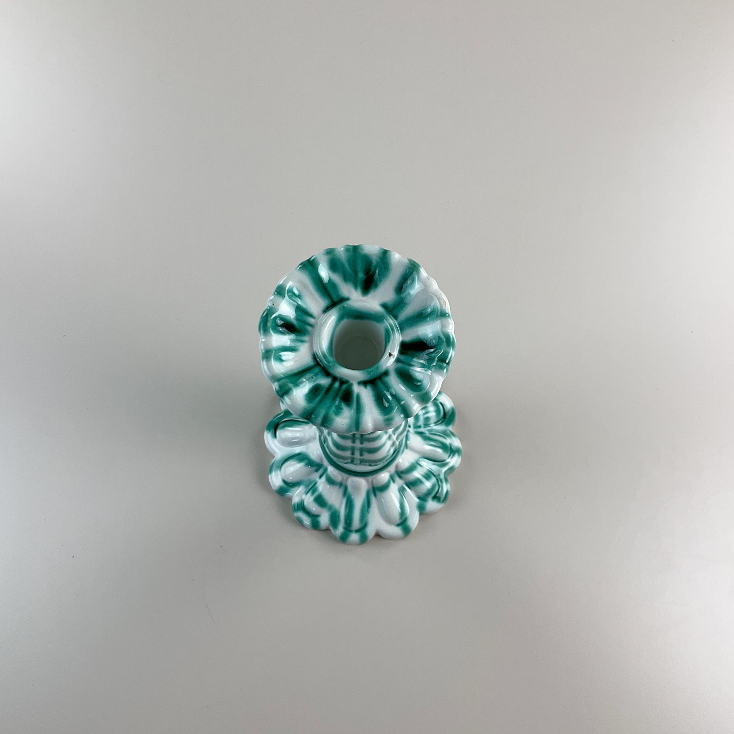 Gmundner Keramik Kerzenständer Grüngeflammt 24,5cm-Gmundner Keramik-olesstore-vintage-secondhand-shop-austria-österreich