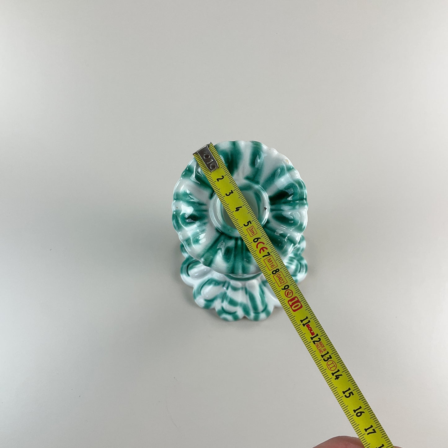 Gmundner Keramik Kerzenständer Grüngeflammt 24,5cm-Gmundner Keramik-olesstore-vintage-secondhand-shop-austria-österreich