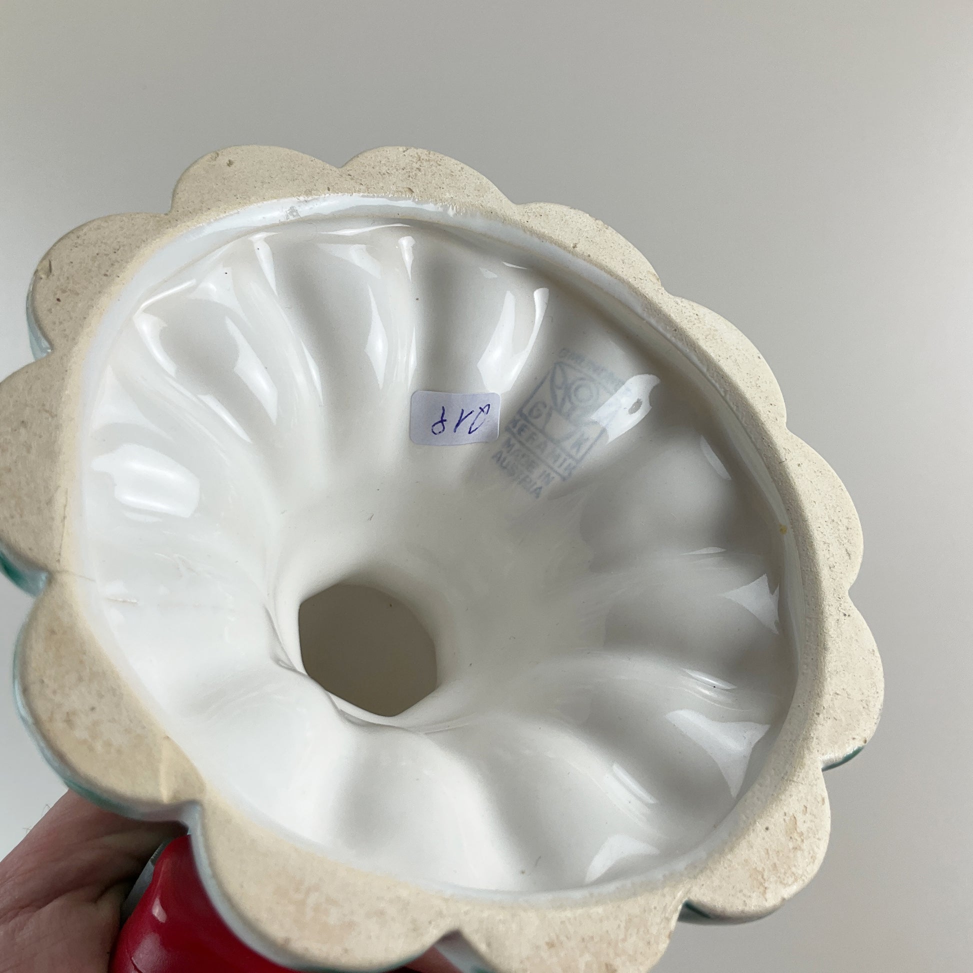 Gmundner Keramik Kerzenständer Grüngeflammt 24,5cm-Gmundner Keramik-olesstore-vintage-secondhand-shop-austria-österreich