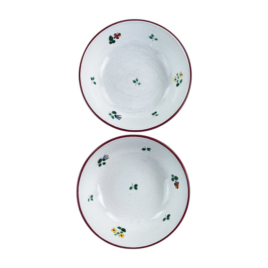Gmundner Keramik Streublumen Rot 2x Schüssel Set Ø14,5cm-Gmundner Keramik-olesstore-vintage-secondhand-shop-austria-österreich