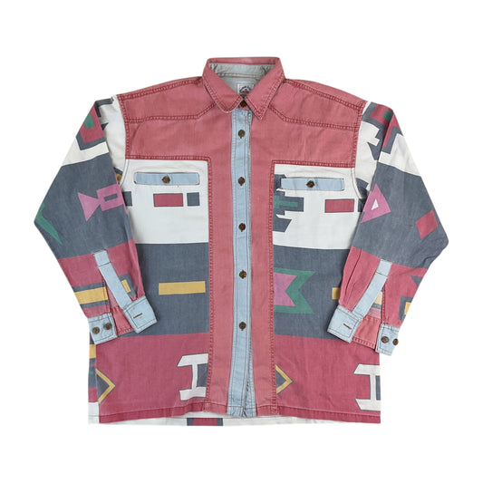 Arizona Jeans 90s Abstraktes Hemd - XL-Arizona Jeans-olesstore-vintage-secondhand-shop-austria-österreich