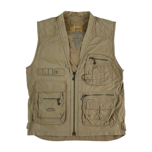 Camel Collection 90s Safari Outdoor Weste - Large-CAMEL-olesstore-vintage-secondhand-shop-austria-österreich