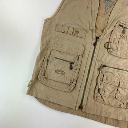 Camel Collection 90s Safari Outdoor Weste - Large-CAMEL-olesstore-vintage-secondhand-shop-austria-österreich