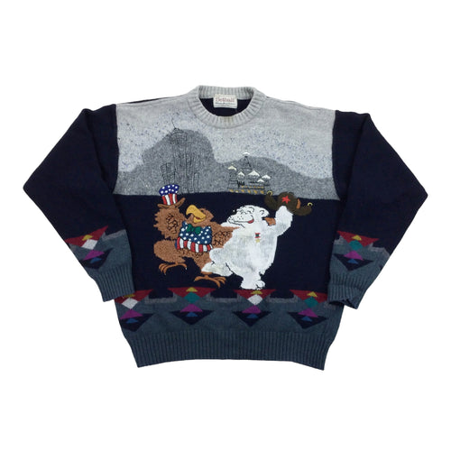 Setball 90s Knit Sweatshirt - Large-SETBALL-olesstore-vintage-secondhand-shop-austria-österreich