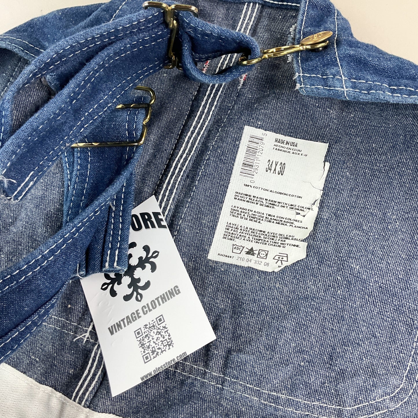 Dickies Denim Latzhose - W34 L30-DICKIES-olesstore-vintage-secondhand-shop-austria-österreich