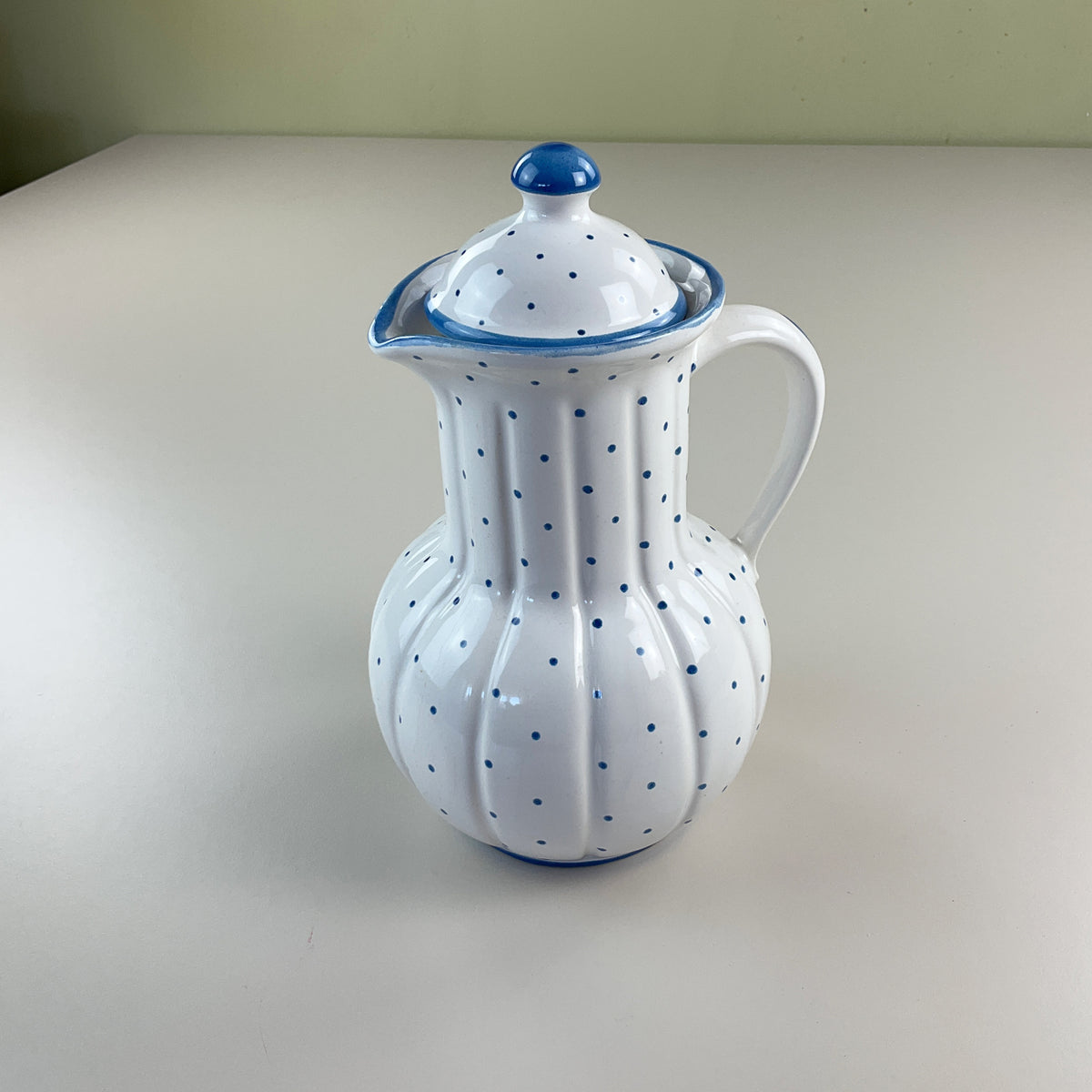 Gmundner Keramik Barock Krug Kanne Tupferl Blau 22cm-Gmundner Keramik-olesstore-vintage-secondhand-shop-austria-österreich
