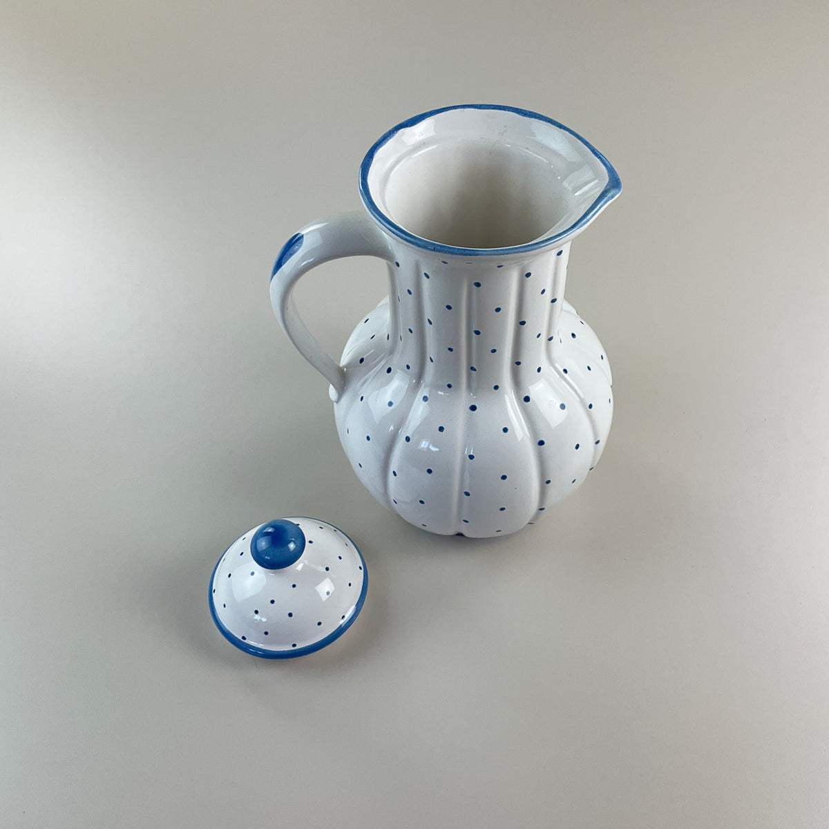 Gmundner Keramik Barock Krug Kanne Tupferl Blau 22cm-Gmundner Keramik-olesstore-vintage-secondhand-shop-austria-österreich