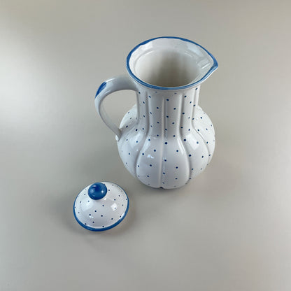 Gmundner Keramik Barock Krug Kanne Tupferl Blau 22cm-Gmundner Keramik-olesstore-vintage-secondhand-shop-austria-österreich