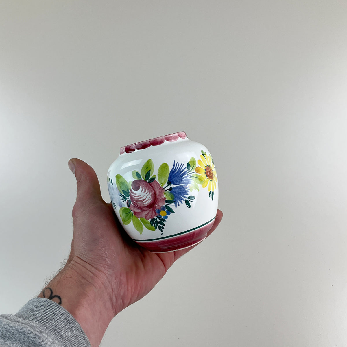 Gmundner Keramik 1980er Vase Bauernblume 10,5cm-Gmundner Keramik-olesstore-vintage-secondhand-shop-austria-österreich