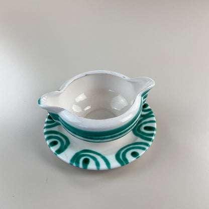 Gmundner Keramik Sauciere / Soßengießer Grüngeflammt-Gmundner Keramik-olesstore-vintage-secondhand-shop-austria-österreich