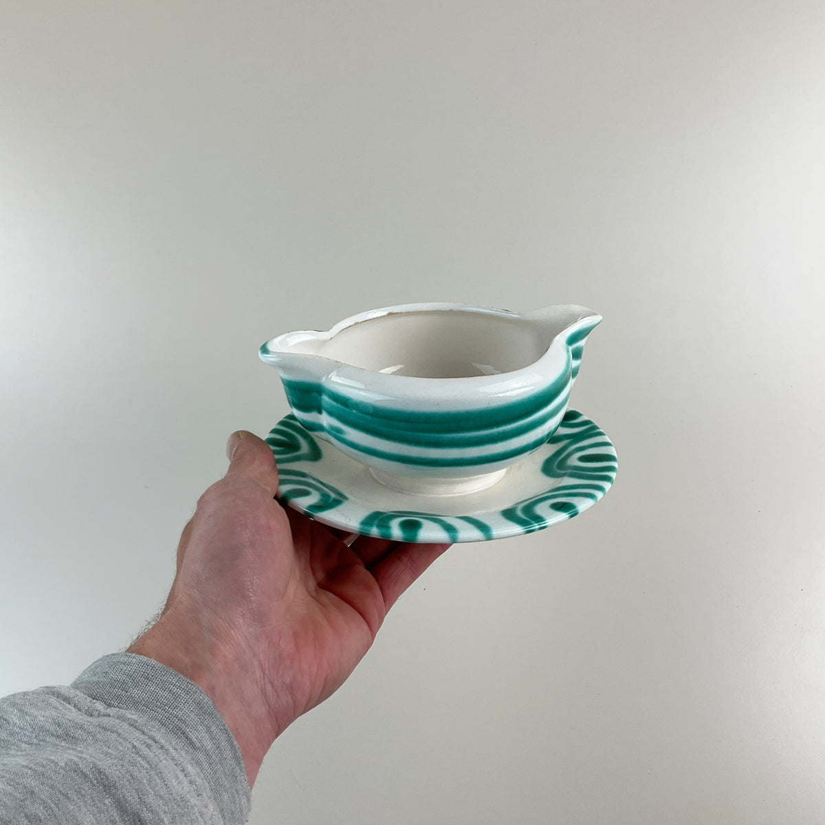 Gmundner Keramik Sauciere / Soßengießer Grüngeflammt-Gmundner Keramik-olesstore-vintage-secondhand-shop-austria-österreich
