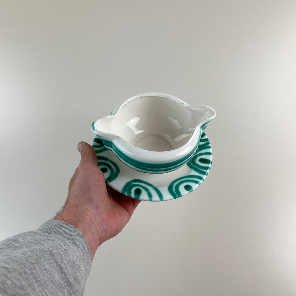 Gmundner Keramik Sauciere / Soßengießer Grüngeflammt-Gmundner Keramik-olesstore-vintage-secondhand-shop-austria-österreich