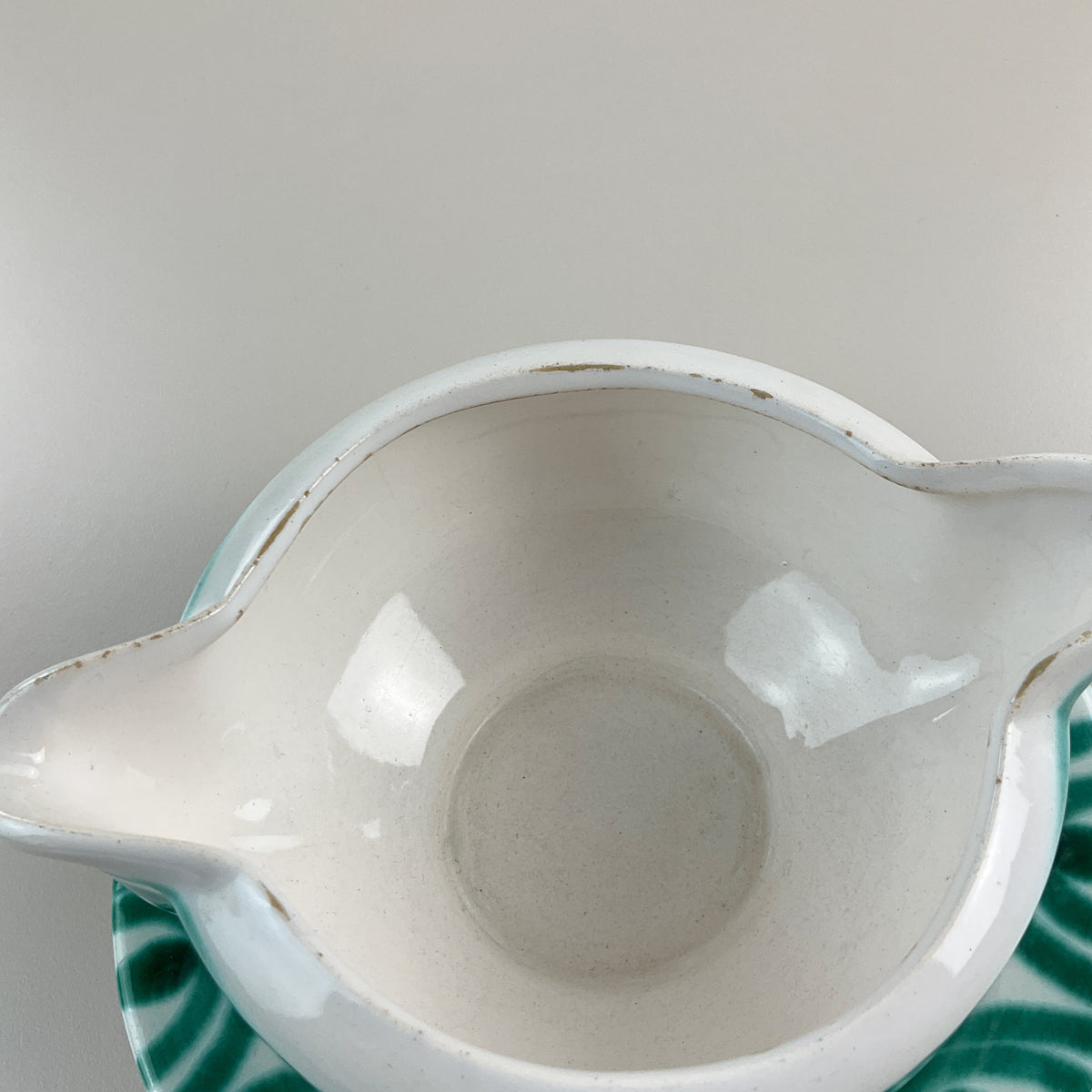Gmundner Keramik Sauciere / Soßengießer Grüngeflammt-Gmundner Keramik-olesstore-vintage-secondhand-shop-austria-österreich