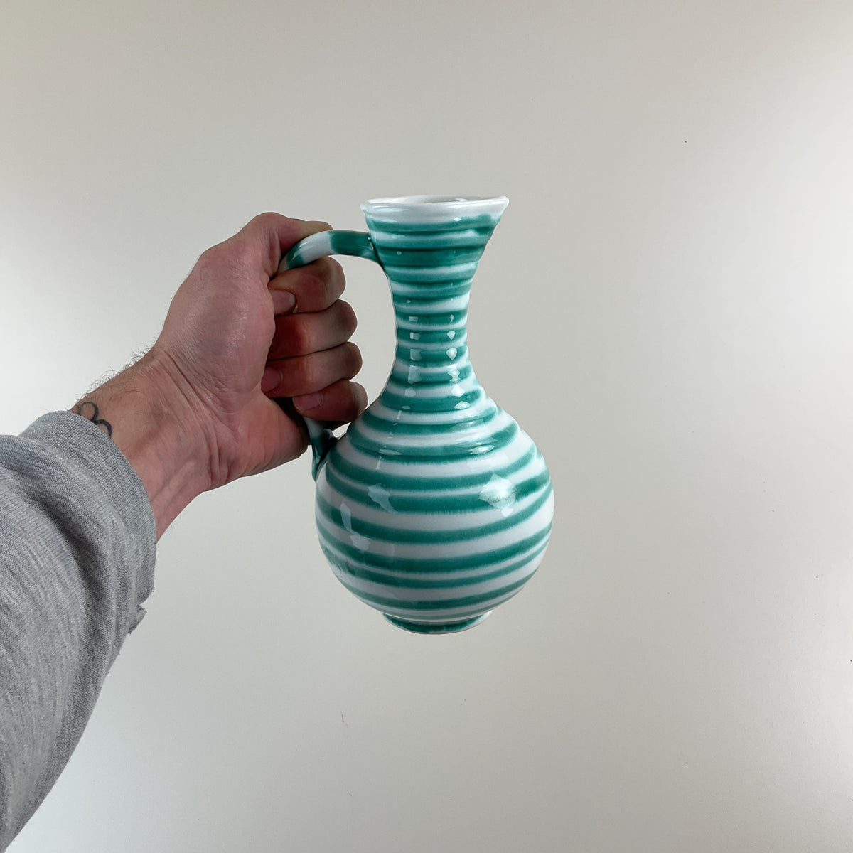 Gmundner Keramik Krug / Vase Grüngeflammt 21cm-Gmundner Keramik-olesstore-vintage-secondhand-shop-austria-österreich