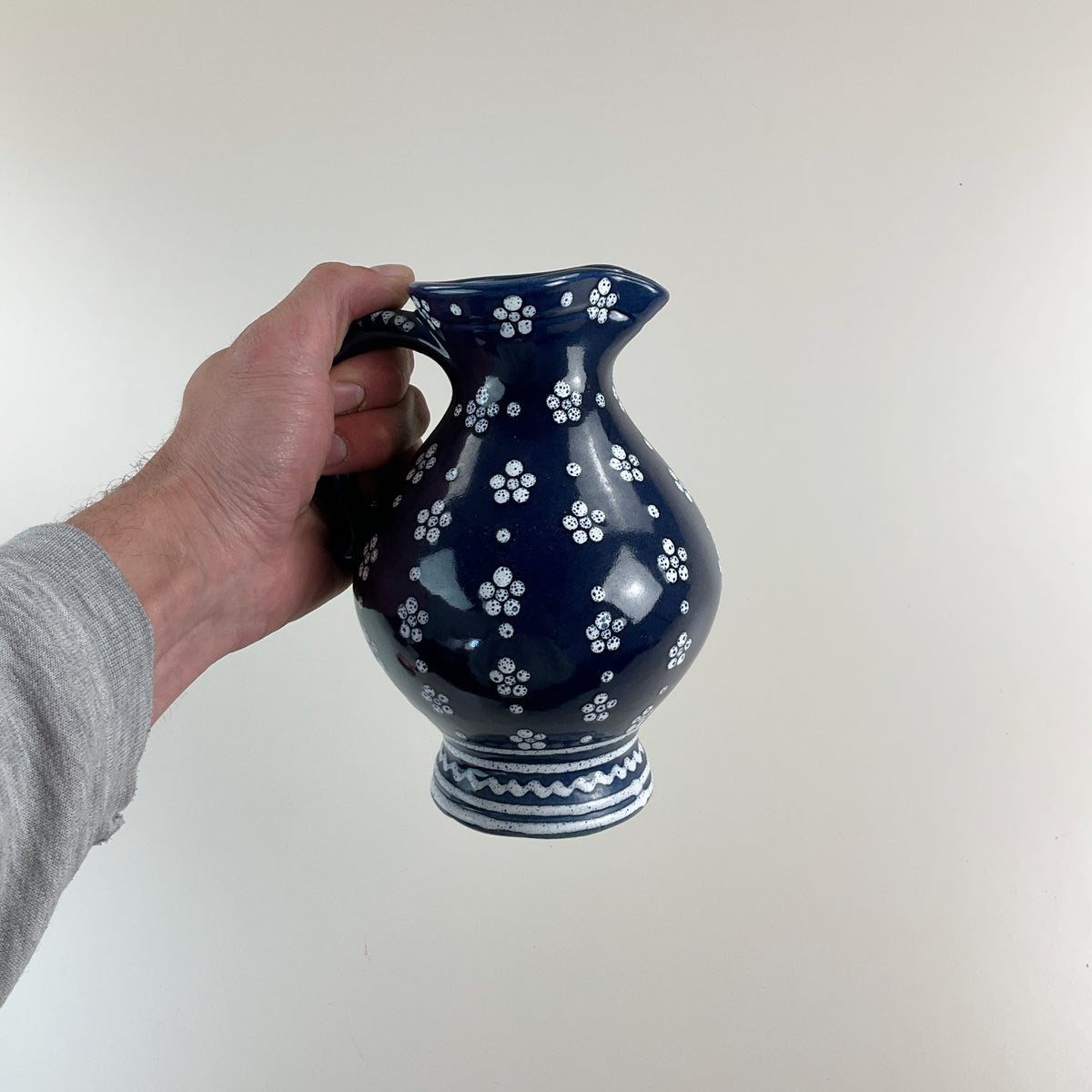 Gmundner Keramik Krug / Vase Dirndl Blau 19cm-Gmundner Keramik-olesstore-vintage-secondhand-shop-austria-österreich