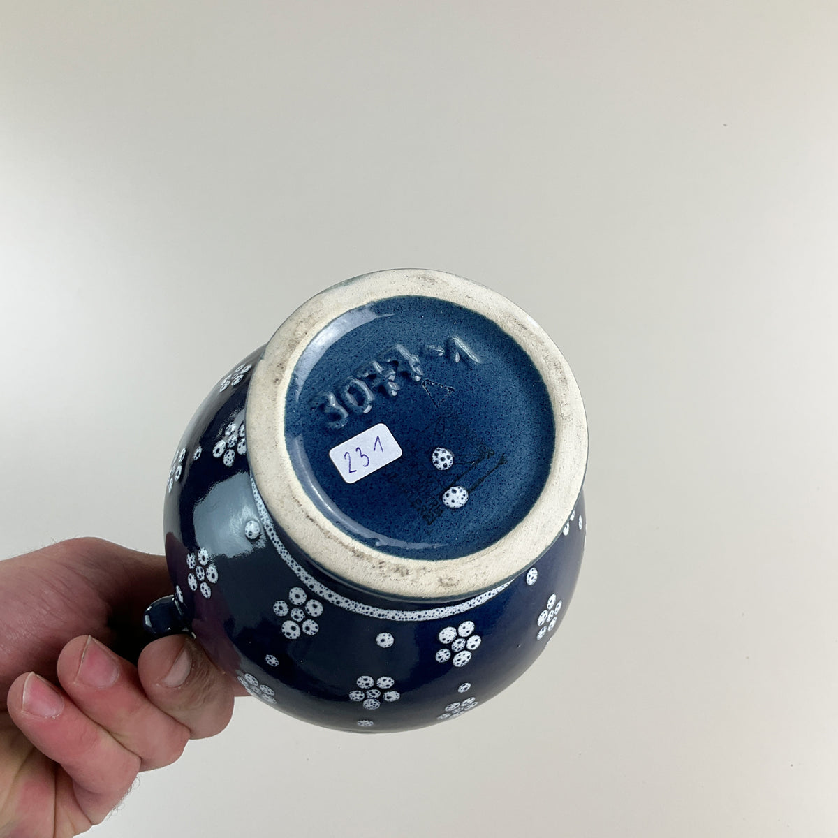 Gmundner Keramik Krug / Vase Dirndl Blau 19cm-Gmundner Keramik-olesstore-vintage-secondhand-shop-austria-österreich