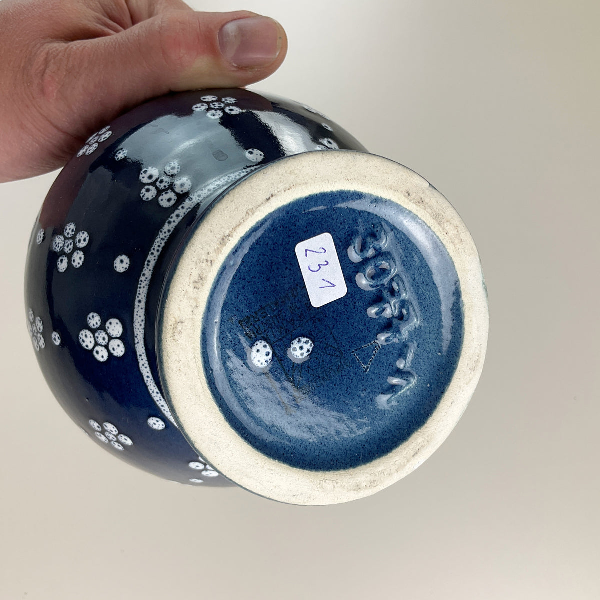 Gmundner Keramik Krug / Vase Dirndl Blau 19cm-Gmundner Keramik-olesstore-vintage-secondhand-shop-austria-österreich