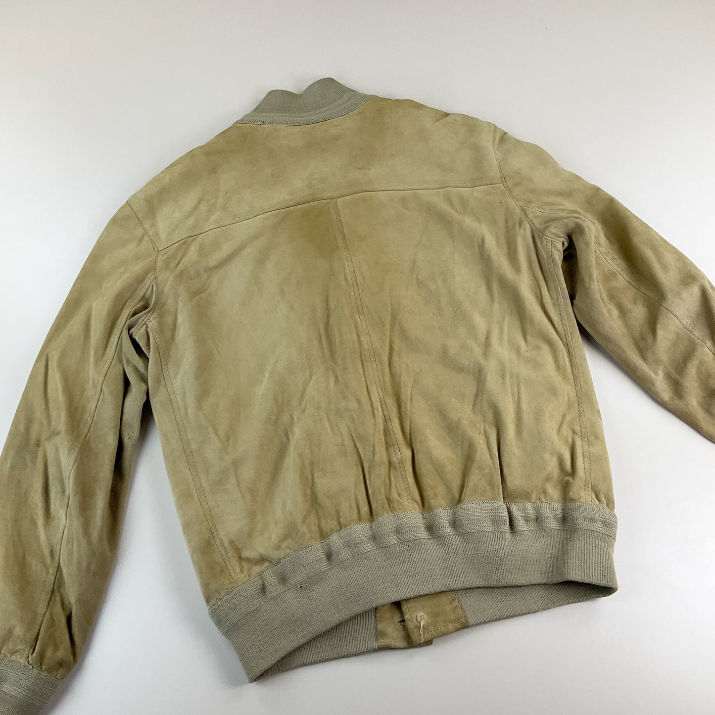 Vintage Rauleder Jacke Beige - Large Markenlabel Gimo's