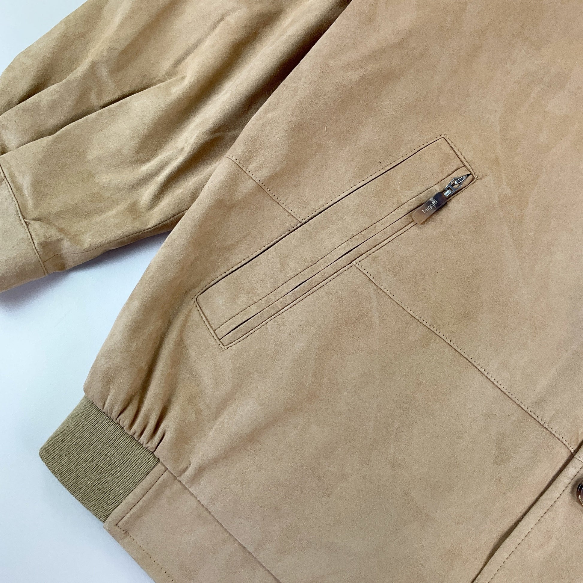 Bugatti Rauleder Jacke Beige - Herren/XL Ärmel Detail