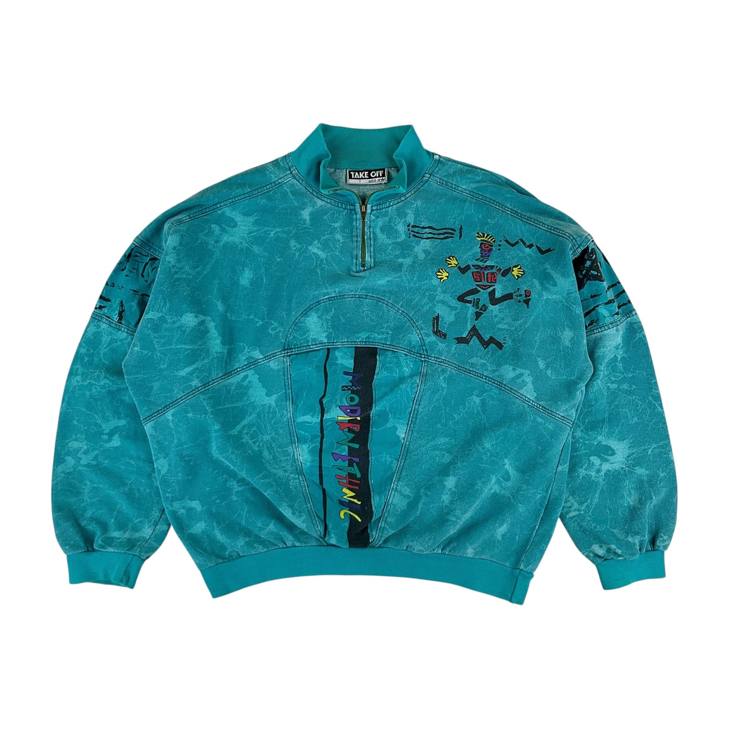 Adidas 80s Takeoff Modern Ethnic 1/4 Sweatshirt - Large Vorderansicht