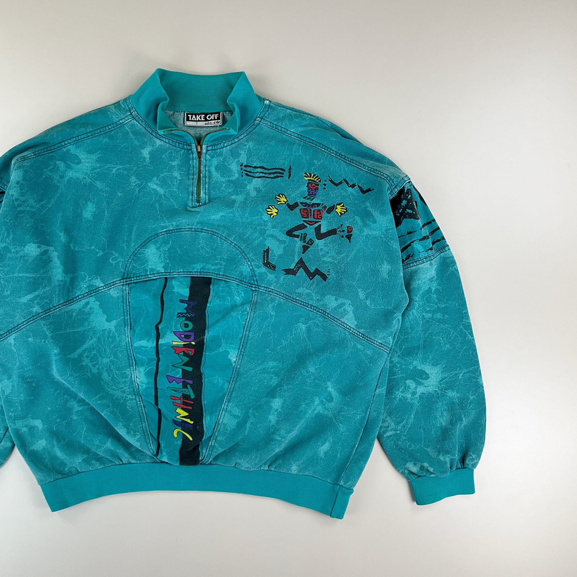 Adidas 80s Takeoff Modern Ethnic 1/4 Sweatshirt - Large Rückansicht