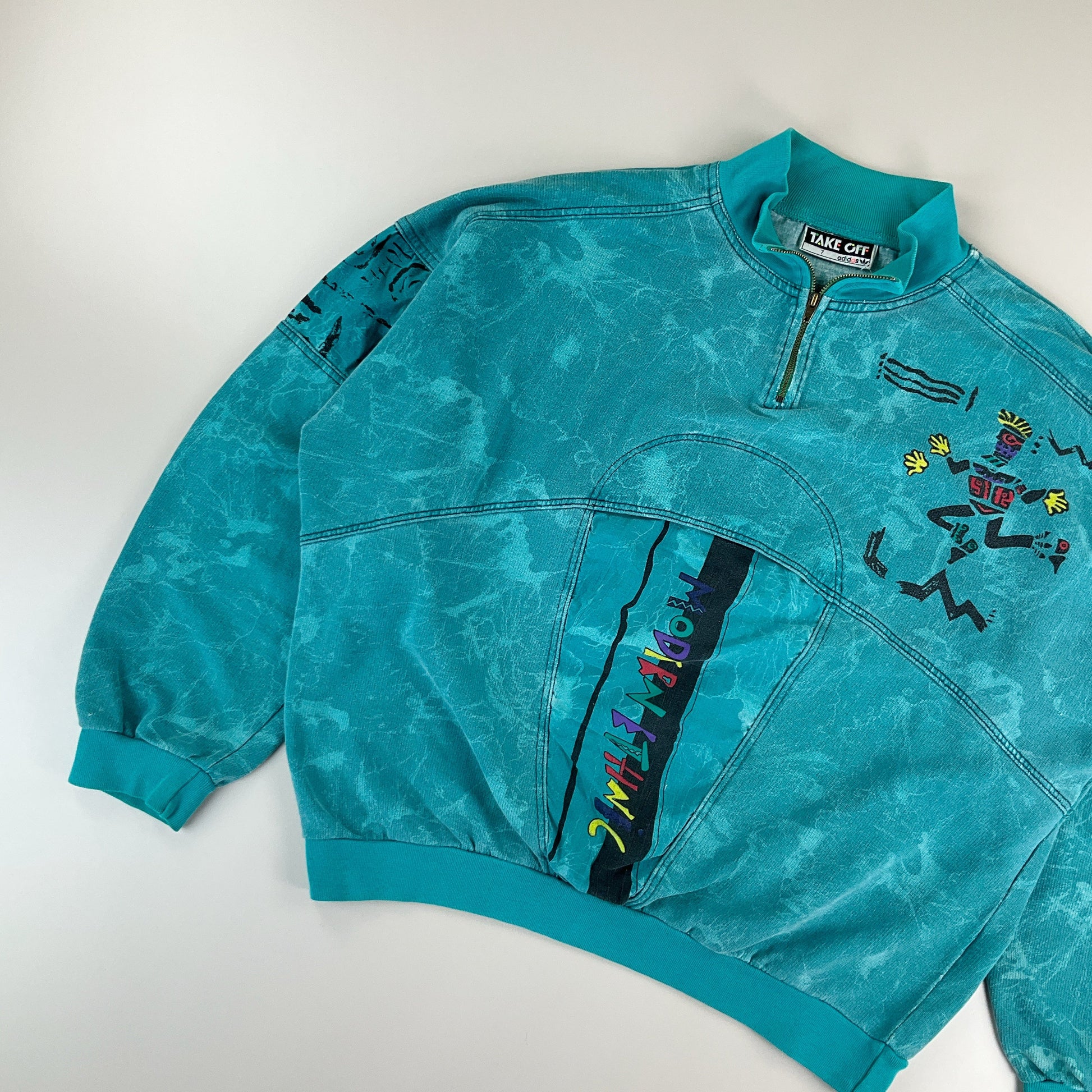 Adidas 80s Takeoff Modern Ethnic 1/4 Sweatshirt - Large Detailansicht 1