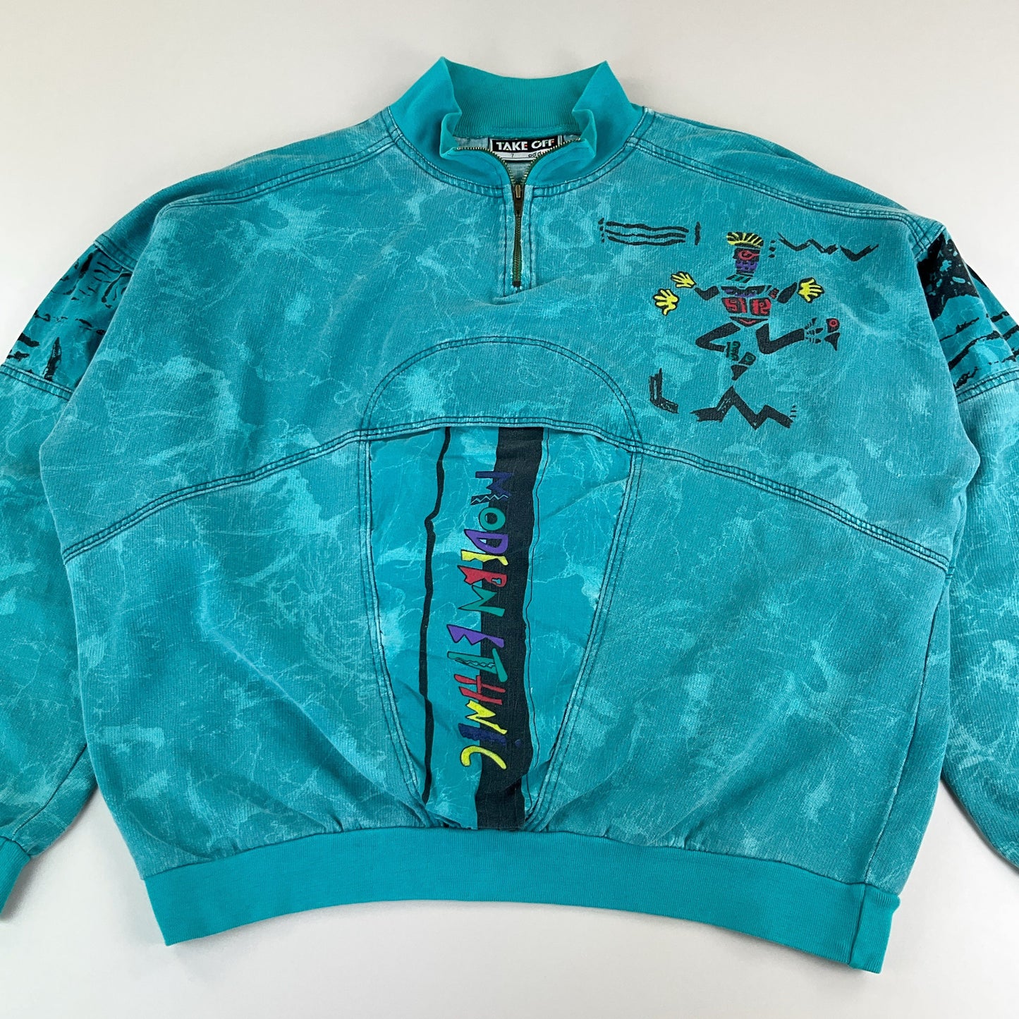 Adidas 80s Takeoff Modern Ethnic 1/4 Sweatshirt - Large Detailansicht 2