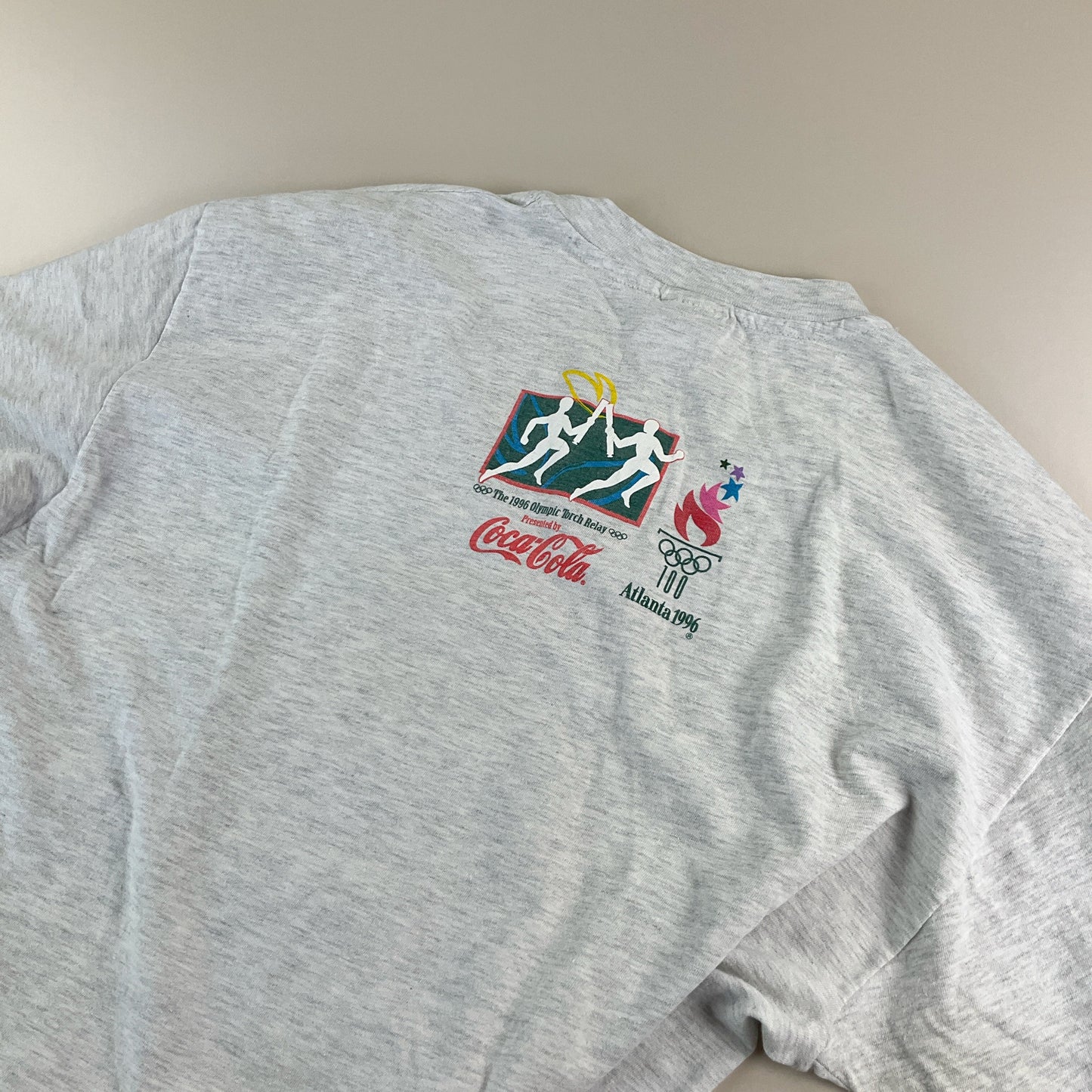 Hanes 90s Vintage Atlanta 1996 Olympics Volunteers T-Shirt Grau - Herren/XL Detailansicht 4