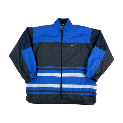 Nike 90s Leichtjacke Schwarz-Blau-Grau - Herren/XXL Vorderansicht