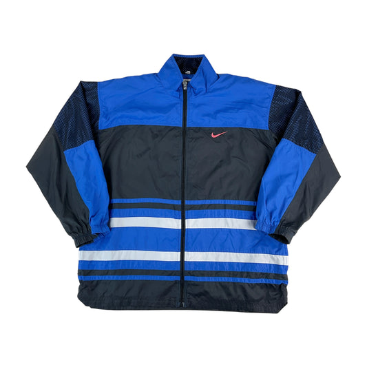 Nike 90s Leichtjacke Schwarz-Blau-Grau - Herren/XXL Vorderansicht