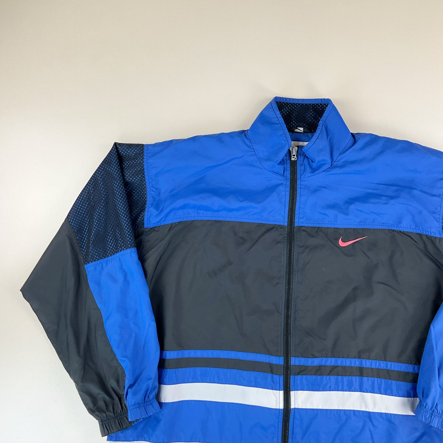 Nike 90s Leichtjacke Schwarz-Blau-Grau - Herren/XXL Detailansicht 1