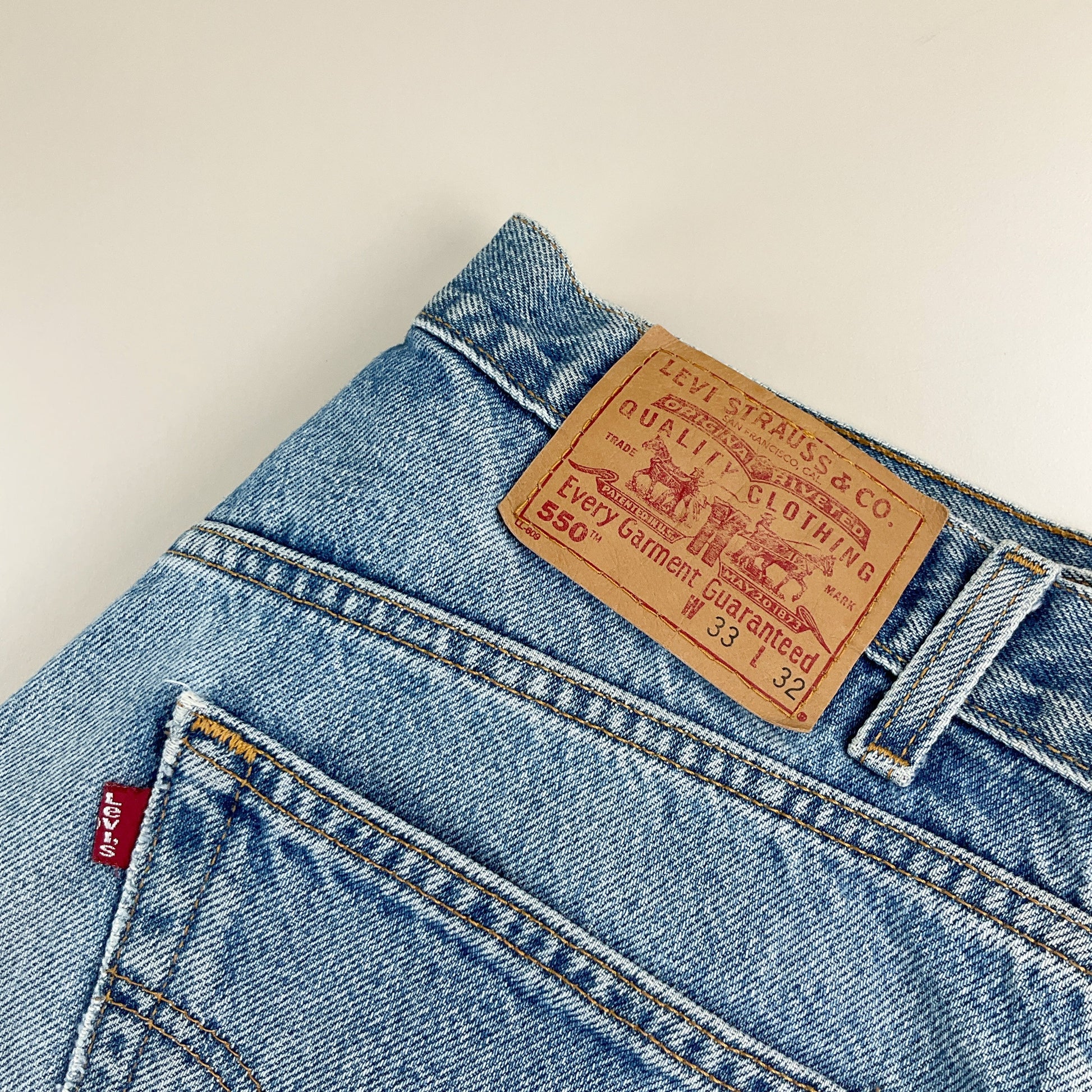 Levi's 550 Relaxed Fit 90s Jeans Hellblau - W33 L32 Rückansicht