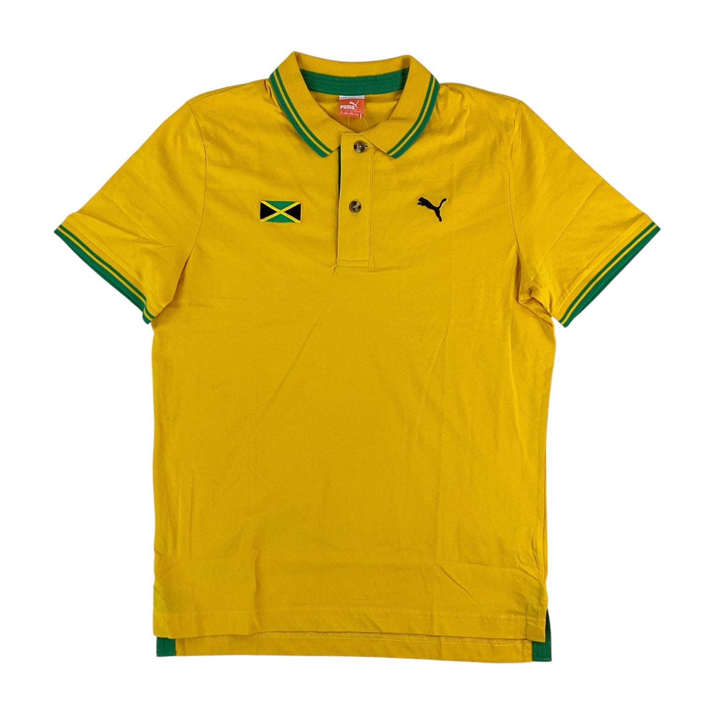 Puma Jamaica Polo Shirt Grün-Gelb - Herren/XL Vorderansicht