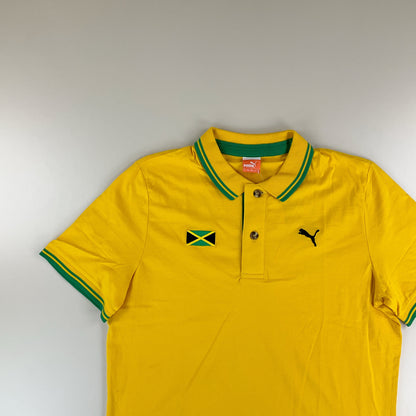 Puma Jamaica Polo Shirt Grün-Gelb - Herren/XL Rückansicht