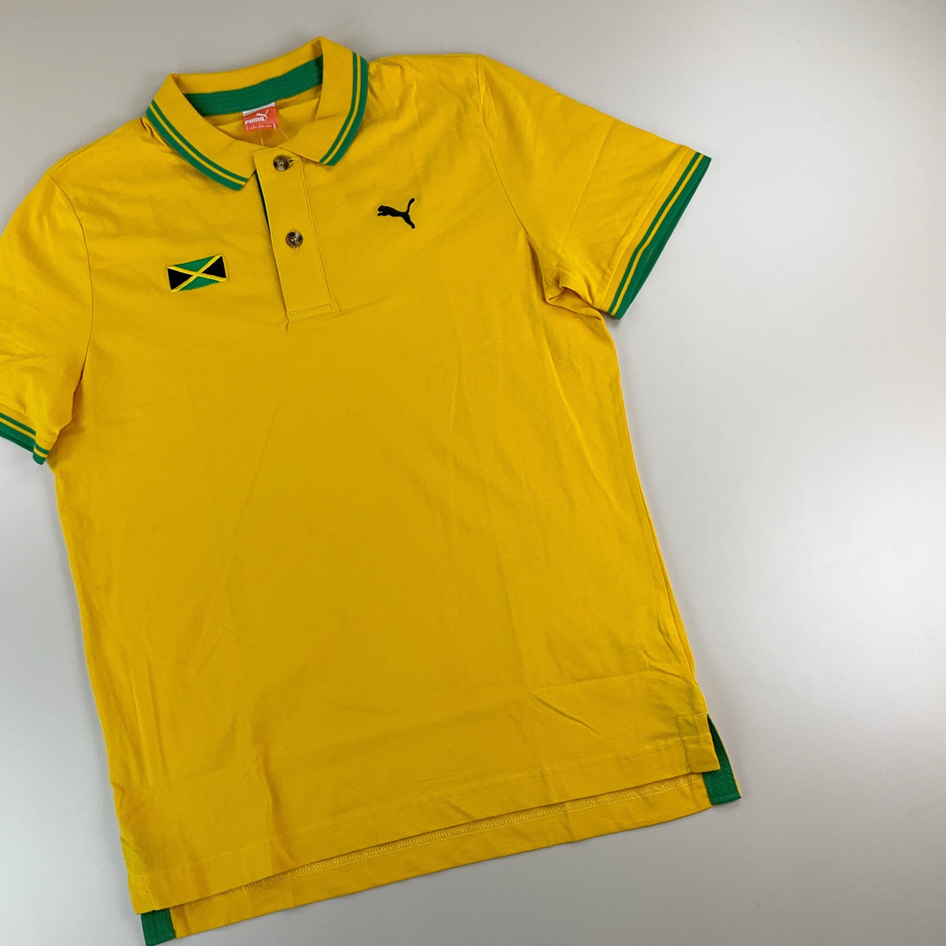 Puma Jamaica Polo Shirt Grün-Gelb - Herren/XL Detailansicht 1