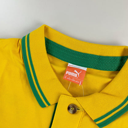 Puma Jamaica Polo Shirt Grün-Gelb - Herren/XL Markenlabel