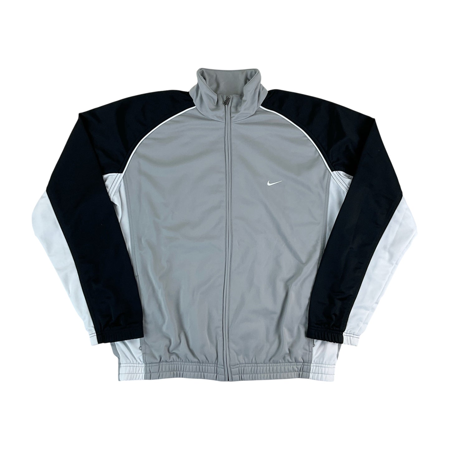 Nike 2000s Trainingsjacke Grau-Schwarz - Herren/XL Vorderansicht