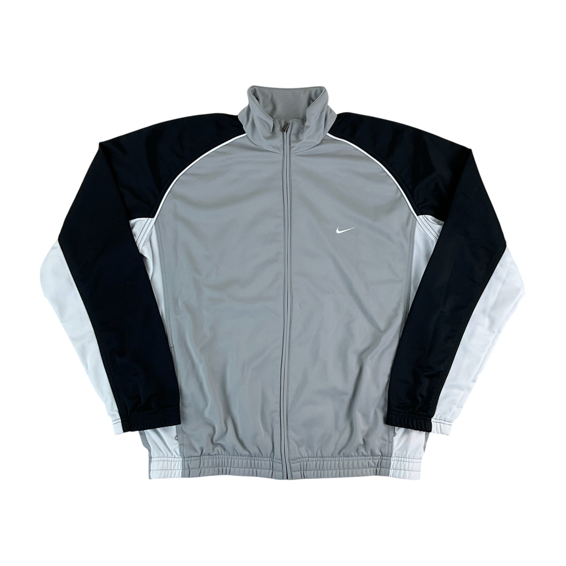Nike 2000s Trainingsjacke Grau-Schwarz - Herren/XL Vorderansicht