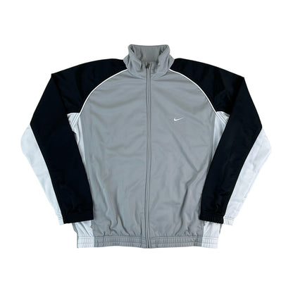 Nike 2000s Trainingsjacke Grau-Schwarz - Herren/XL Vorderansicht