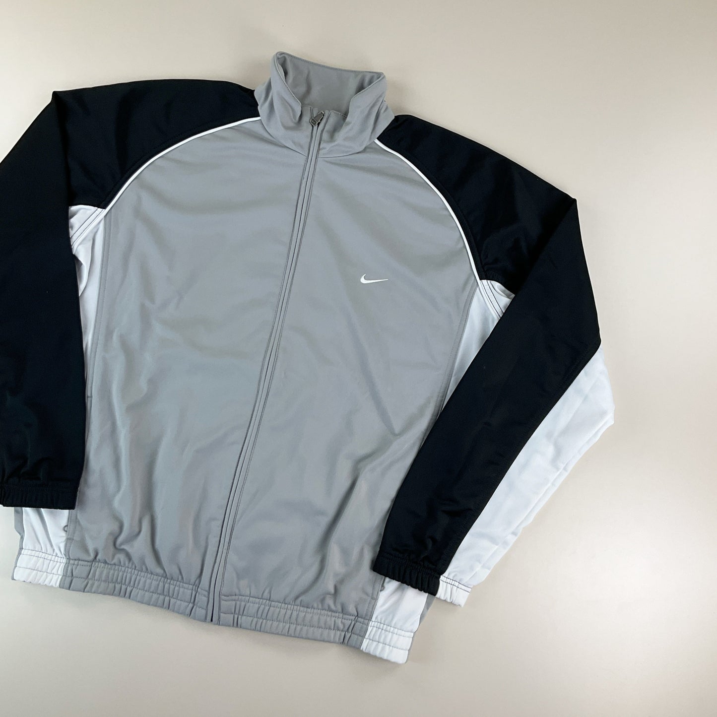 Nike 2000s Trainingsjacke Grau-Schwarz - Herren/XL Rückansicht