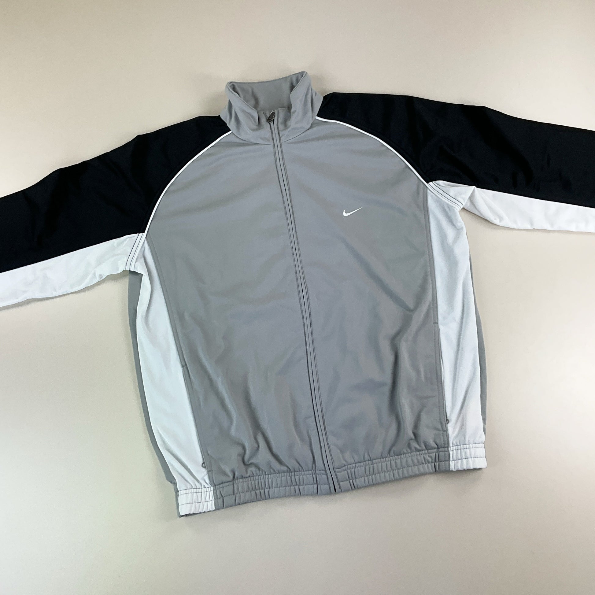 Nike 2000s Trainingsjacke Grau-Schwarz - Herren/XL Detailansicht 1